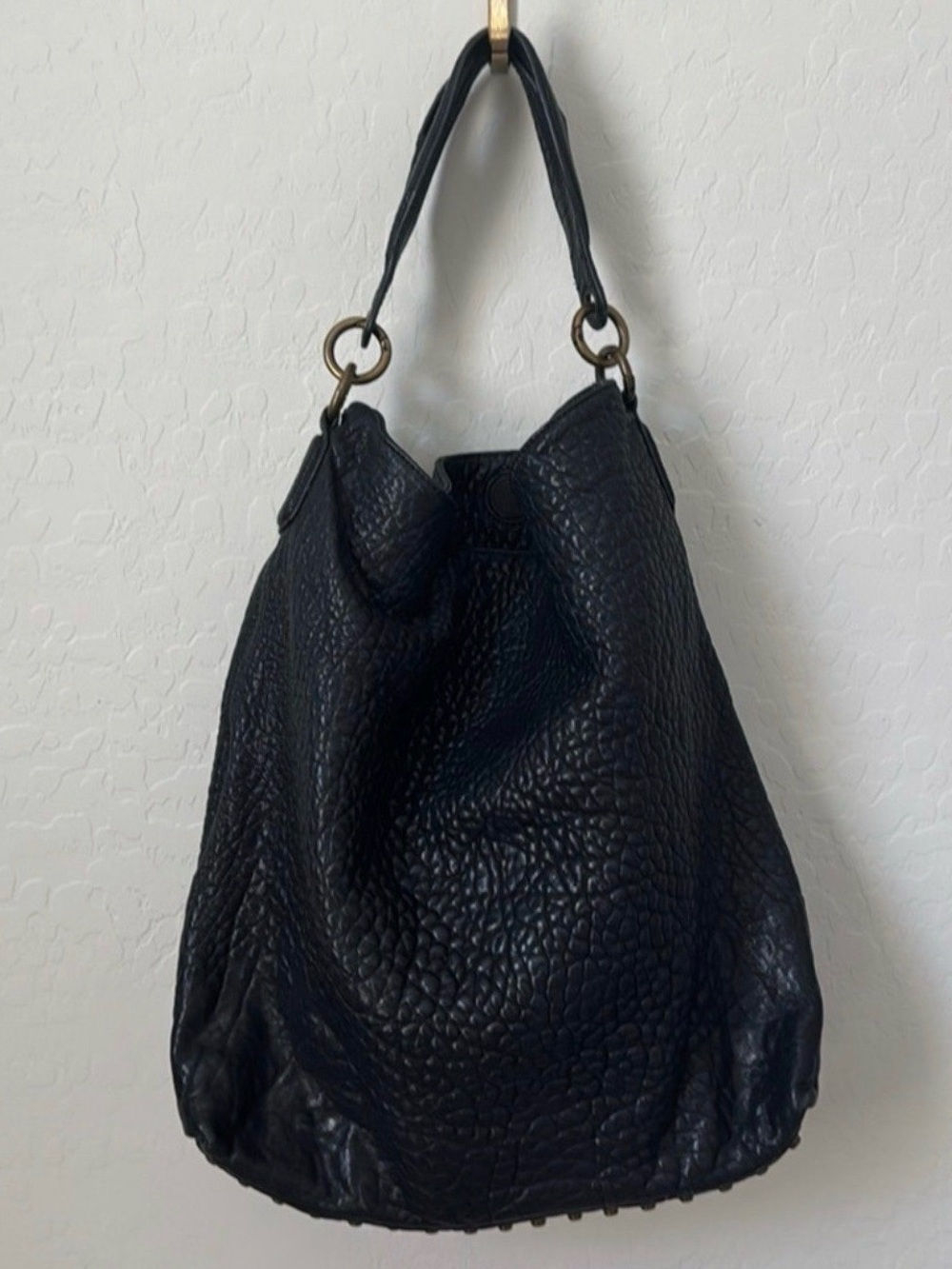 ALEXANDER WANG Darcy Hobo Pebbled Leather Studded Bag